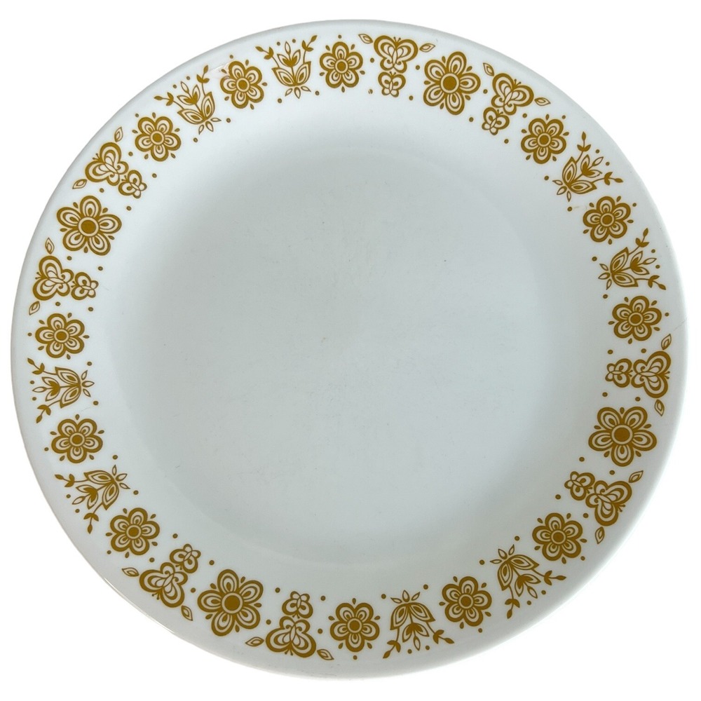 7 Corelle Butterfly Gold Dinner Plates Set 10 1/4 Inch Vitrelle Corning Vintage - Picture 7 of 12